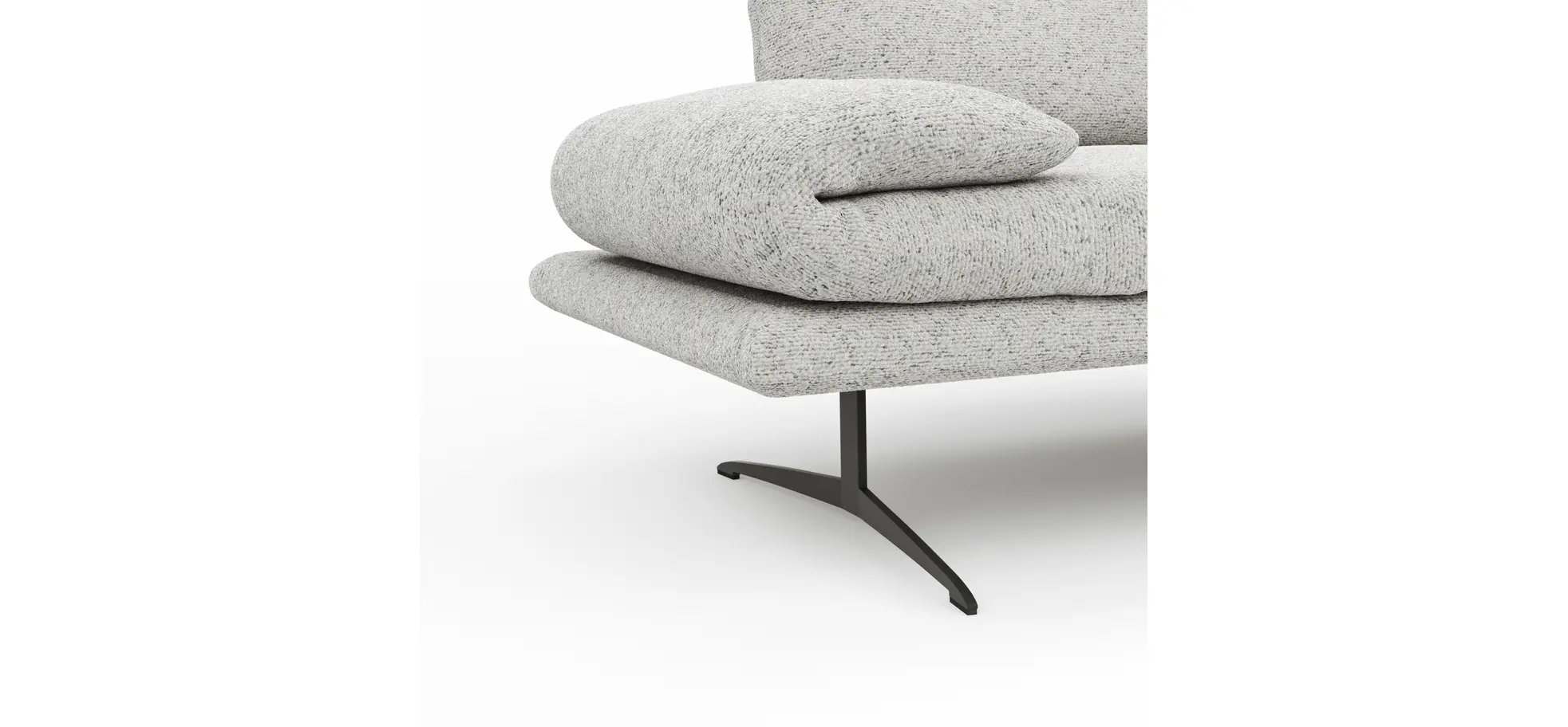 Sofa Lucero 2.0 - 2-Sitzer inkl. Drehsitz, Rollout-Armlehne und Sitztiefe verstellbar, Stoff, Offwhite