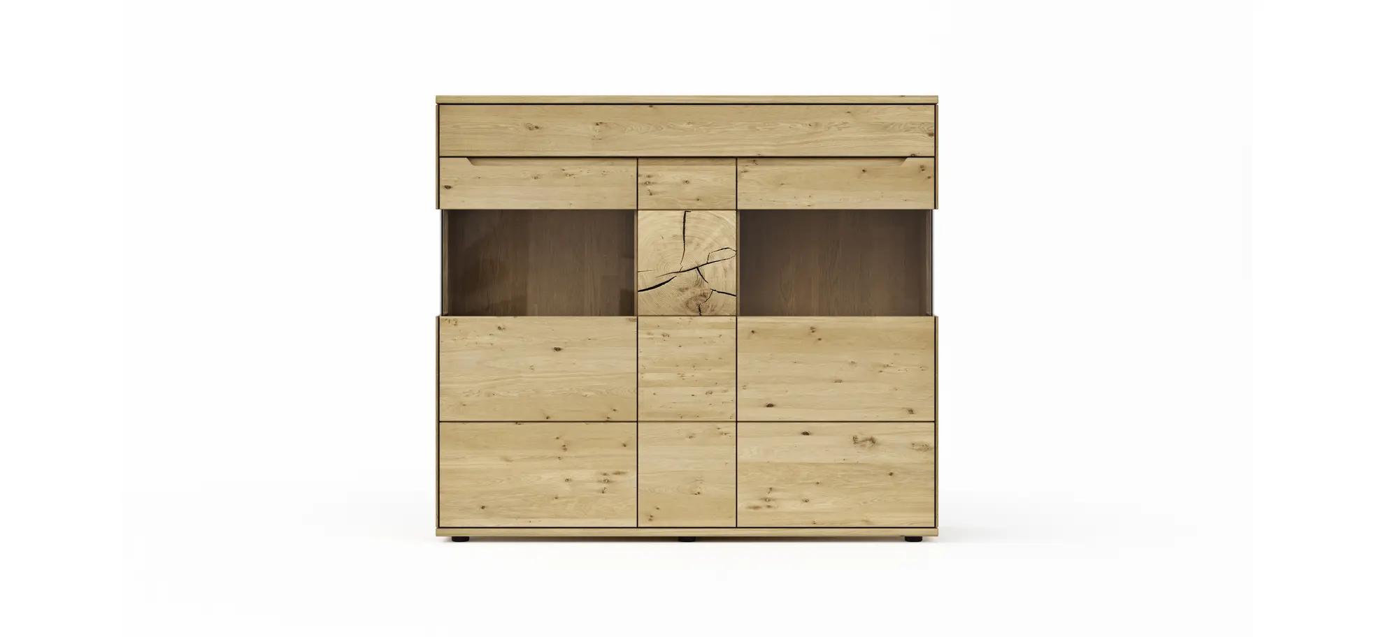 Highboard Amora - Wildeiche massiv bianco