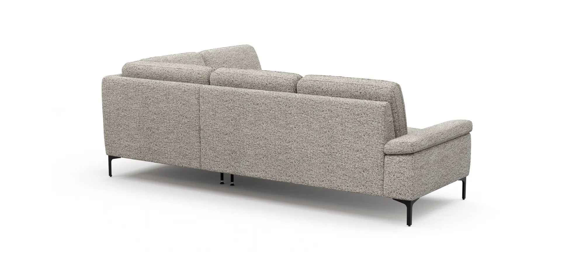 Ecksofa Matero - 2-Sitzer mit Ecke rechts, Stoff, Graubeige