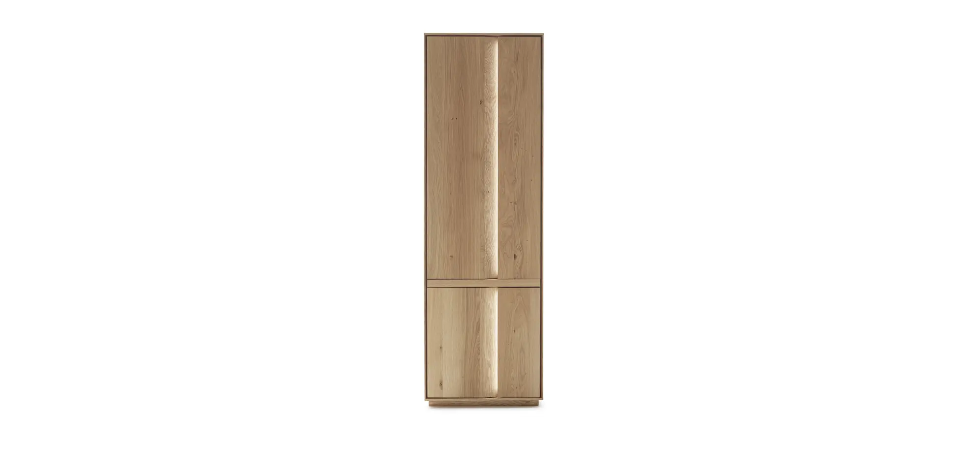 Schrank Due Viso - inkl. Beleuchtung, BHT ca. 63x200x40 cm, Wildeiche massiv, geölt