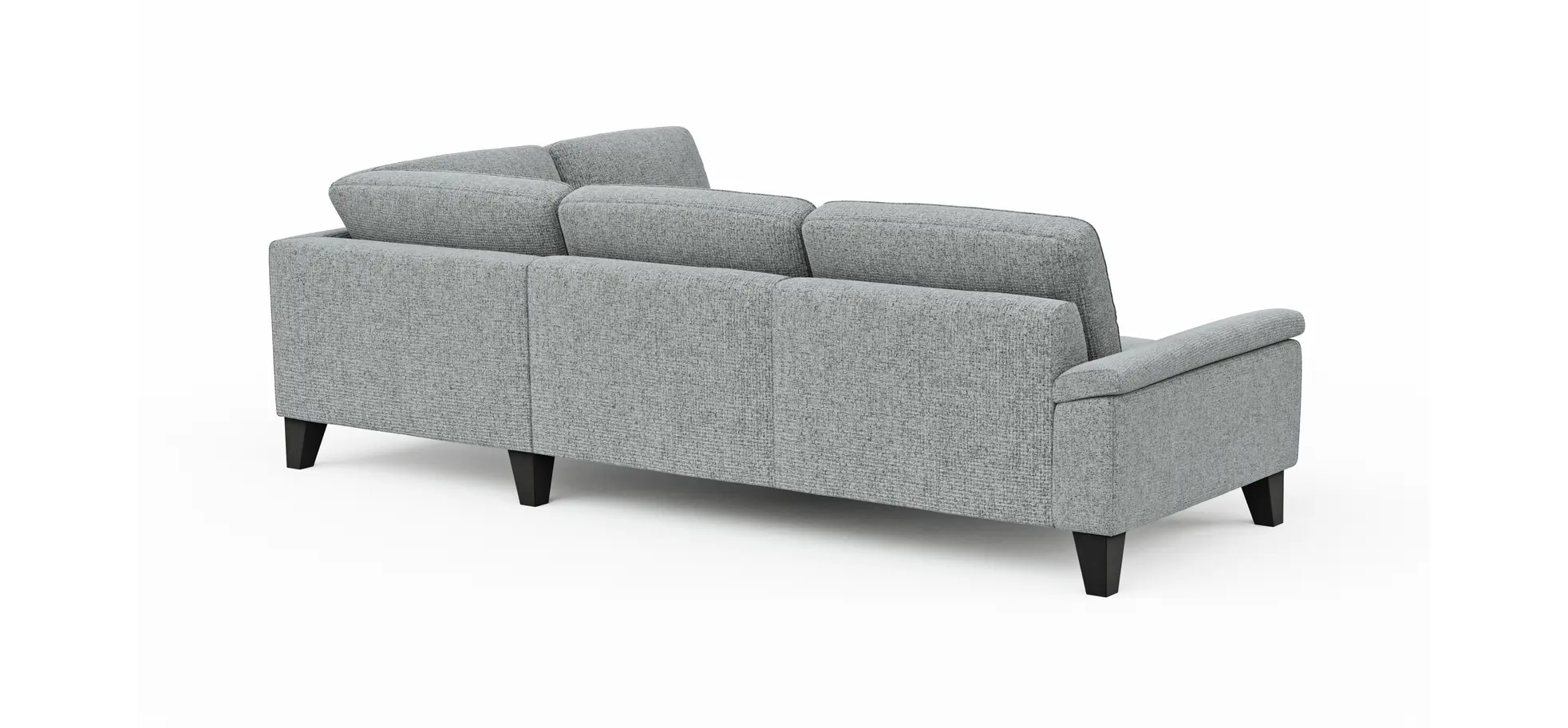 Ecksofa Oviedo - 2,5-Sitzer mit Ecke rechts, Stoff, Hellgrau