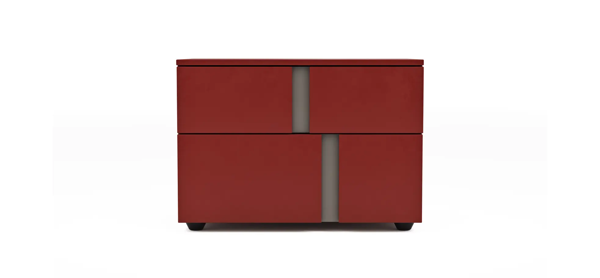 Nachttisch Loretto - Lack matt, Bordeaux