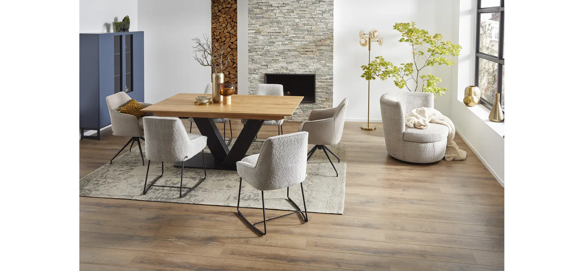 Esstisch Talara Lola V - LB ca. 180x90 cm, Wildeiche geölt