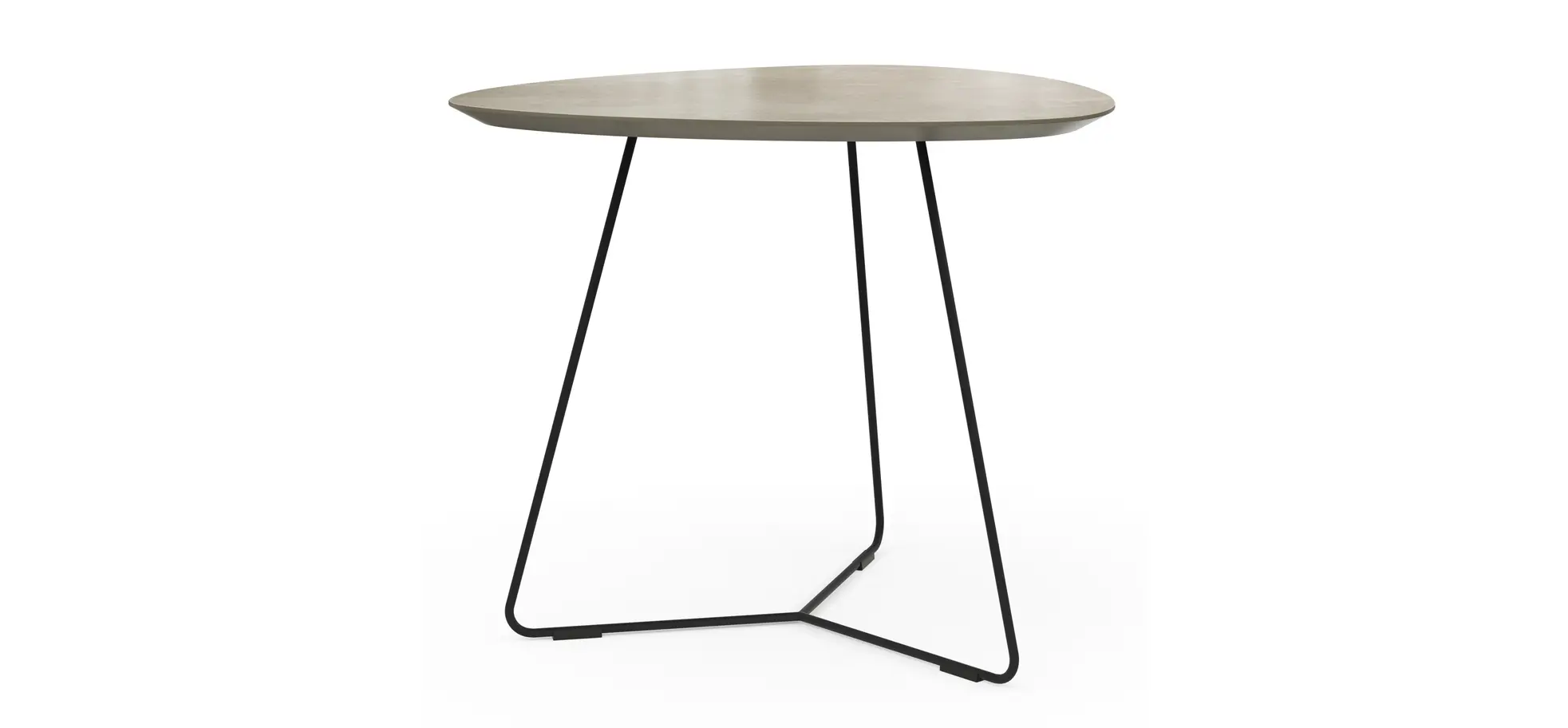 Ecktisch Fano - LBH ca. 59x50x50 cm, HPL Laminat, Grau