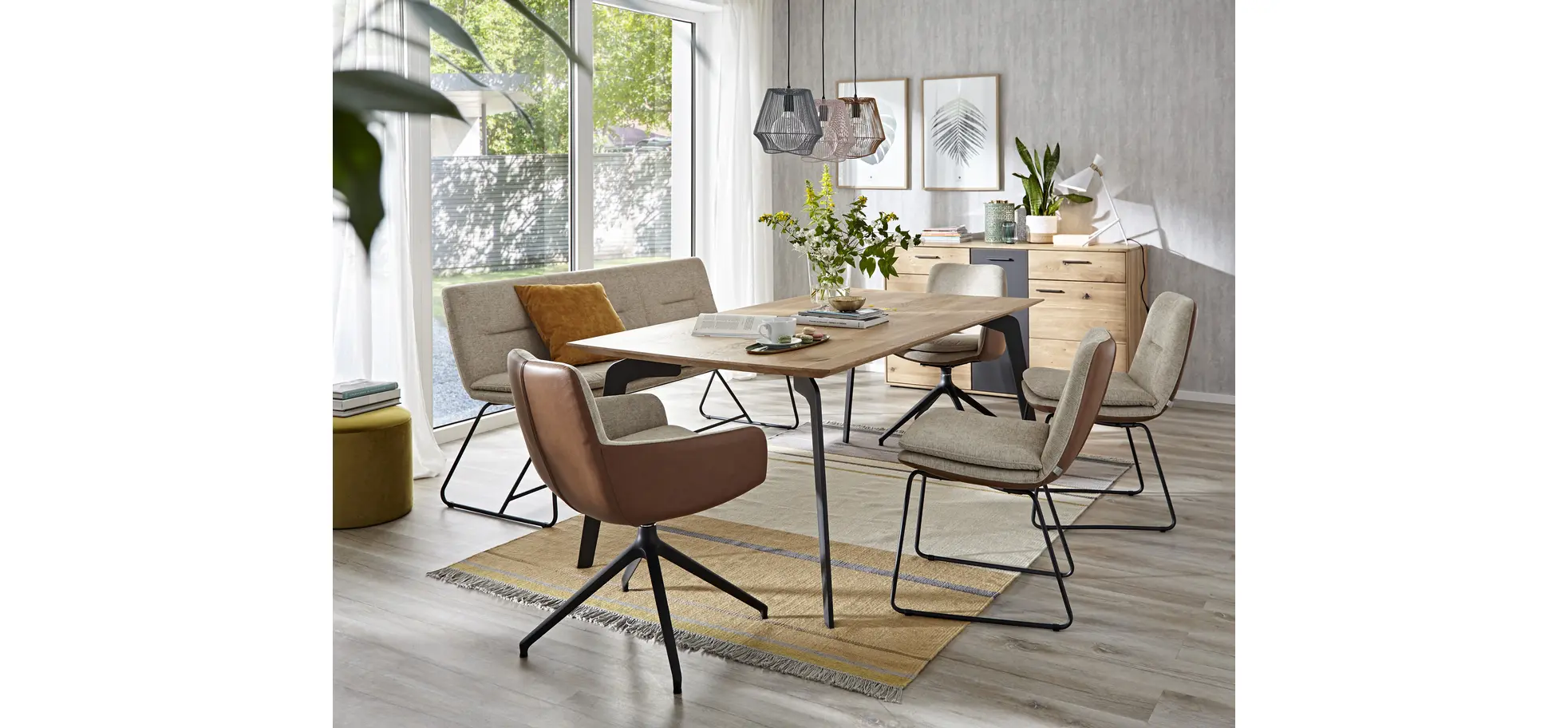 Polsterbank Macano - B ca. 180 cm, Stoff, Beige