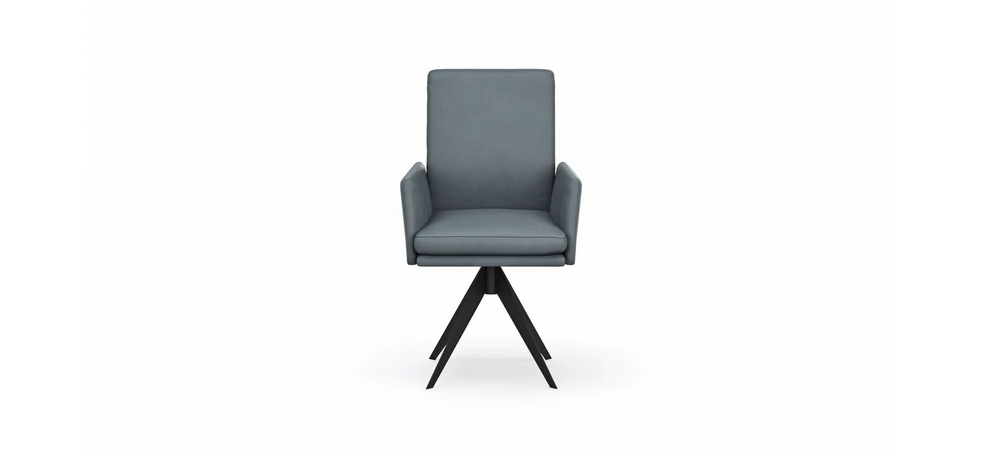 Armlehnstuhl Valloni, Leder, Hellblau