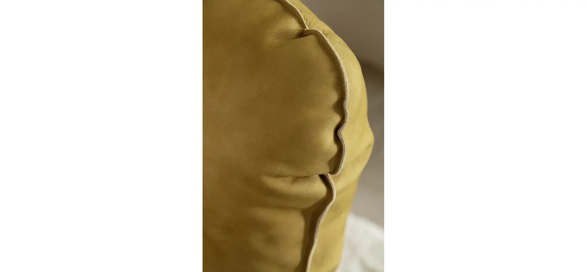 Loungesessel Lovere - Leder, Curry, Armlehne links