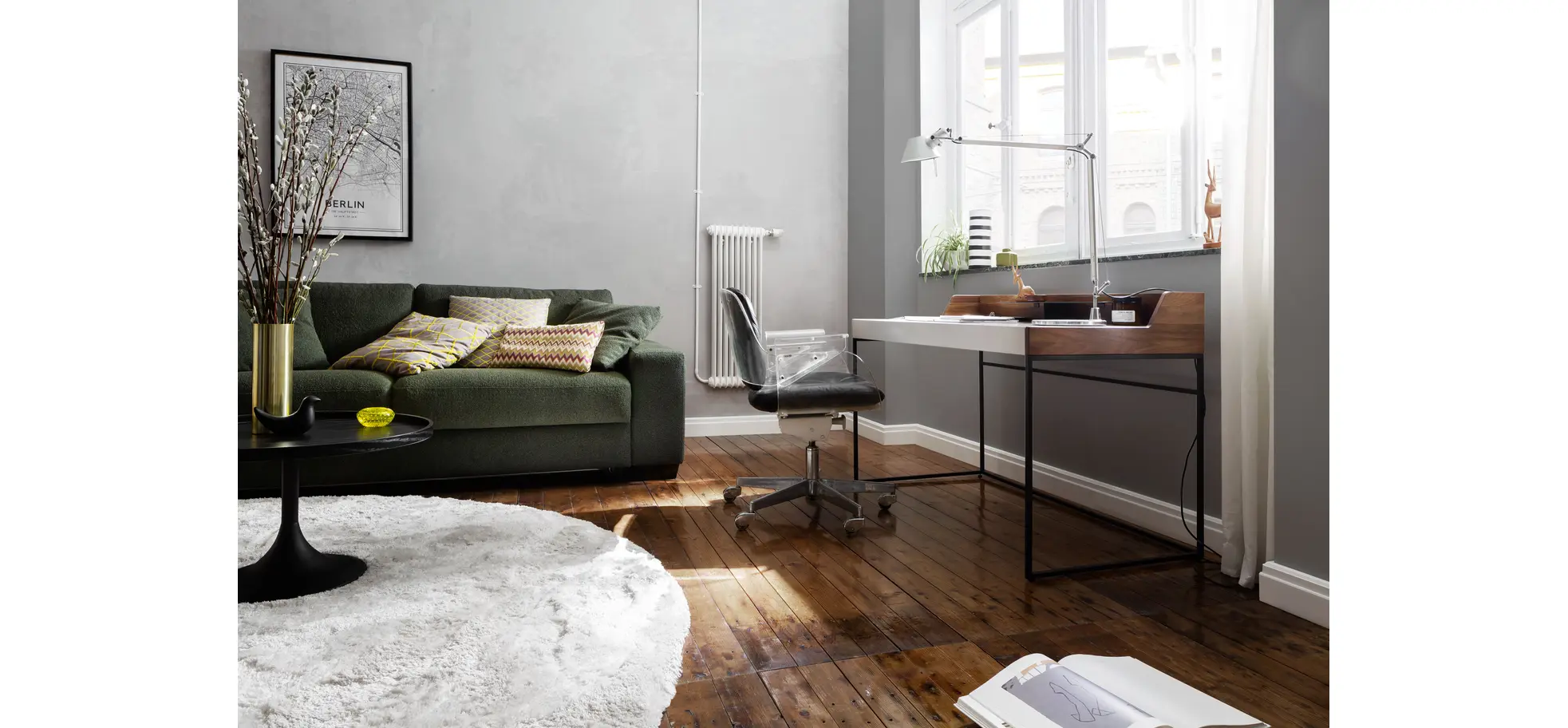 Sofa Nuoro - 3-Sitzer inkl. Schlaffunktion, Stoff, Olivgrün