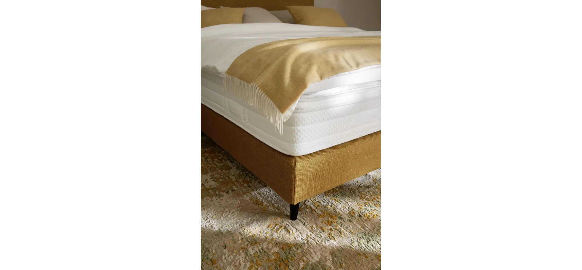 Boxspringbett Navelli 2 - Liegefläche ca. 180x200 cm, Stoff, Kurkuma