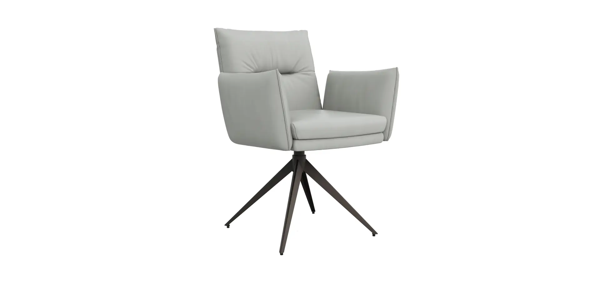 Armlehnstuhl Coscino - Leder, Hellgrau