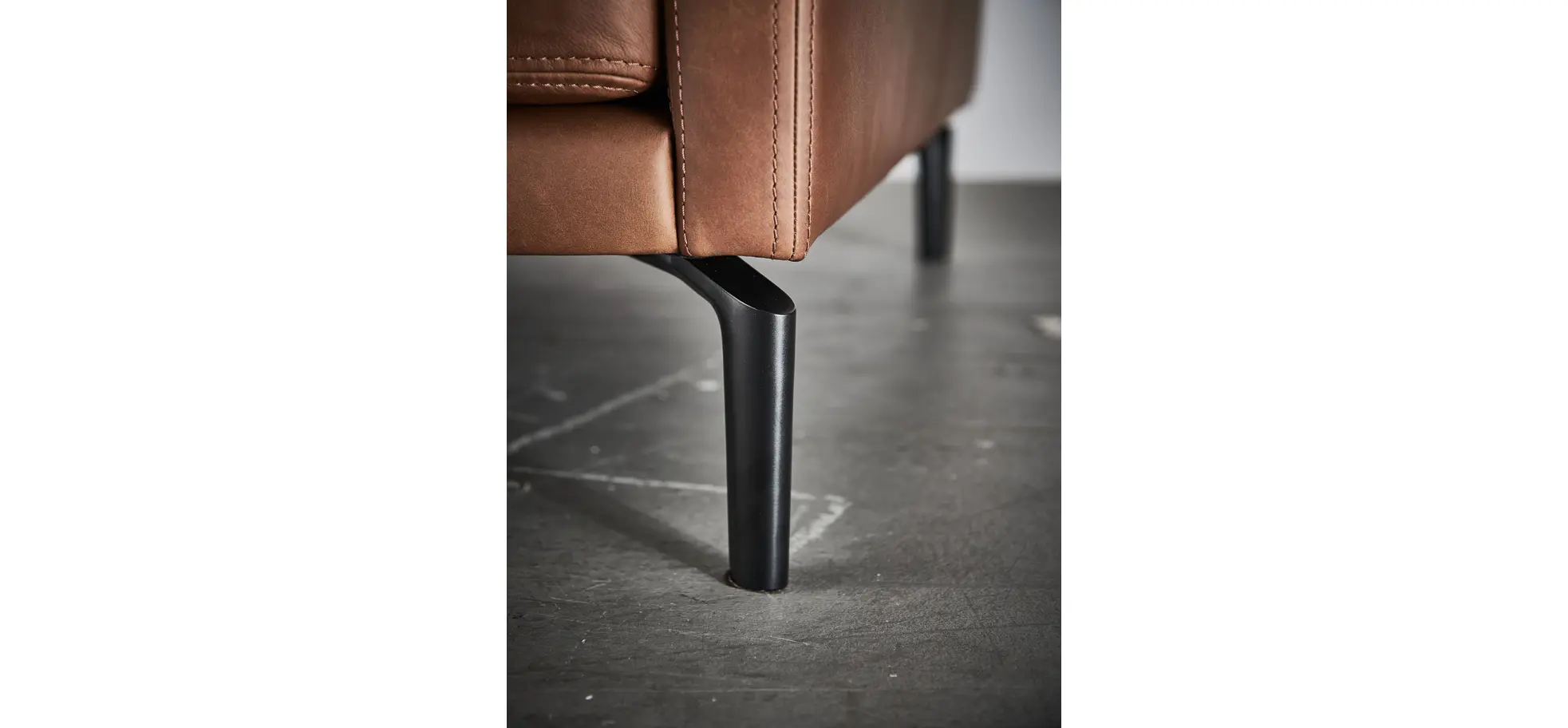 Sofa Cuneo - 2,5-Sitzer, Leder, Cognac