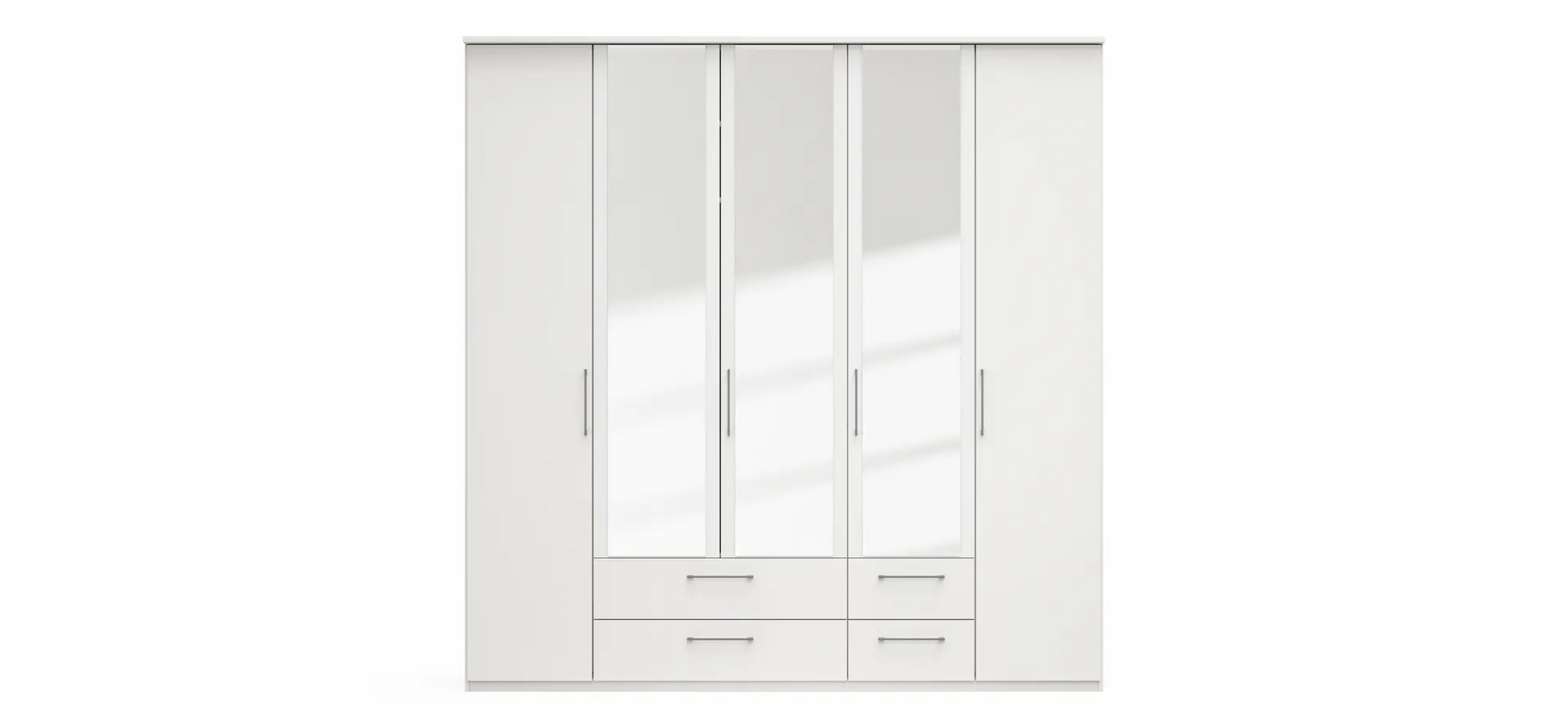 Drehtürenschrank Viana - B. ca. 225 cm, Lack, Weiß