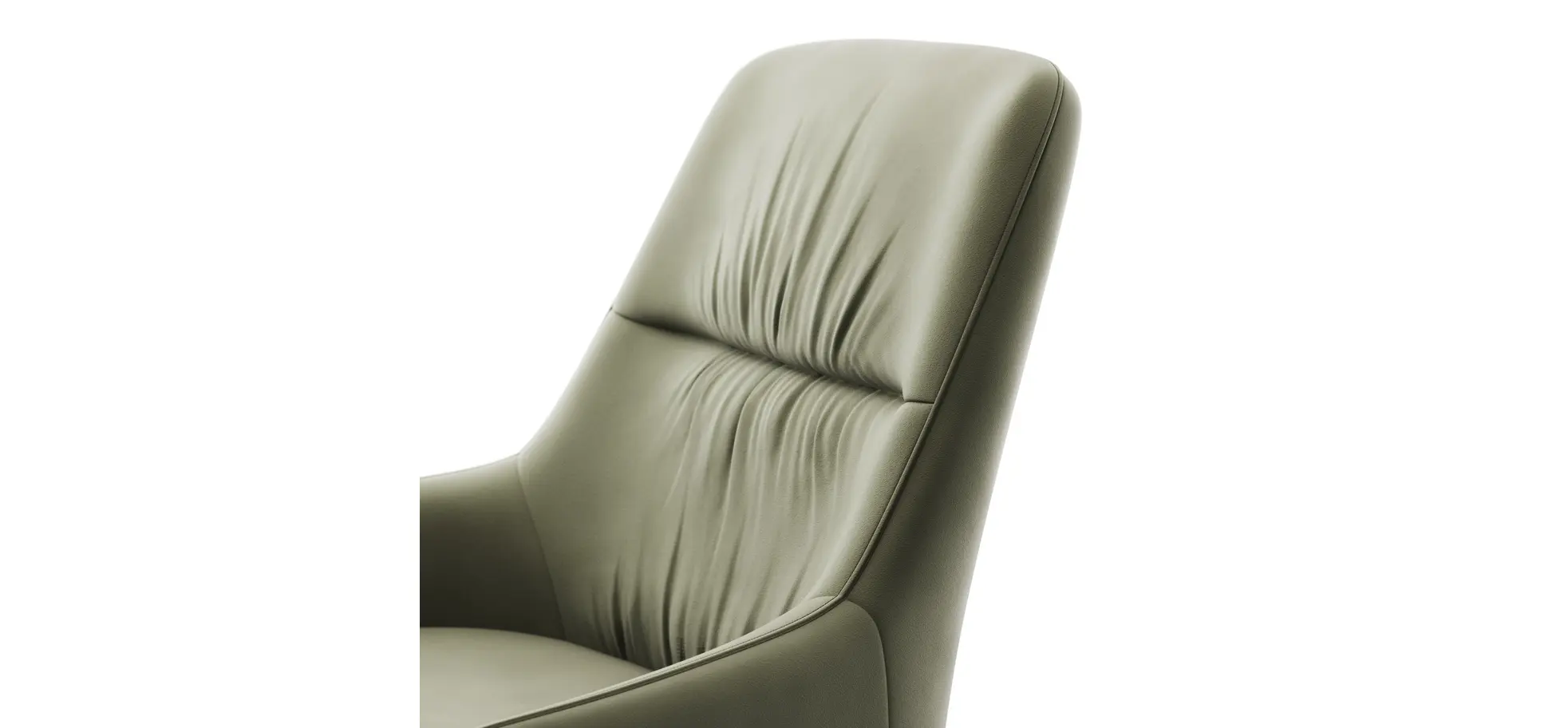 Armlehnstuhl Sagres - drehbar, Leder, olive