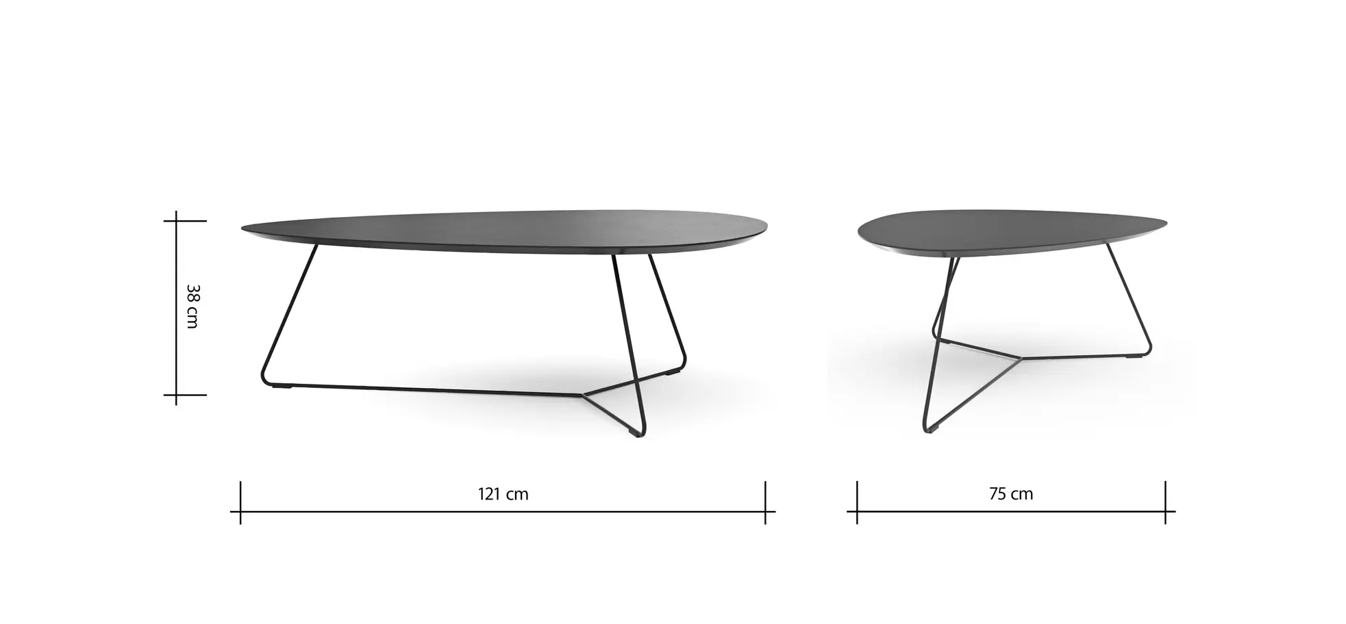 Couchtisch Fano - LBH ca. 121x75x38 cm, Fenix, Aubergine