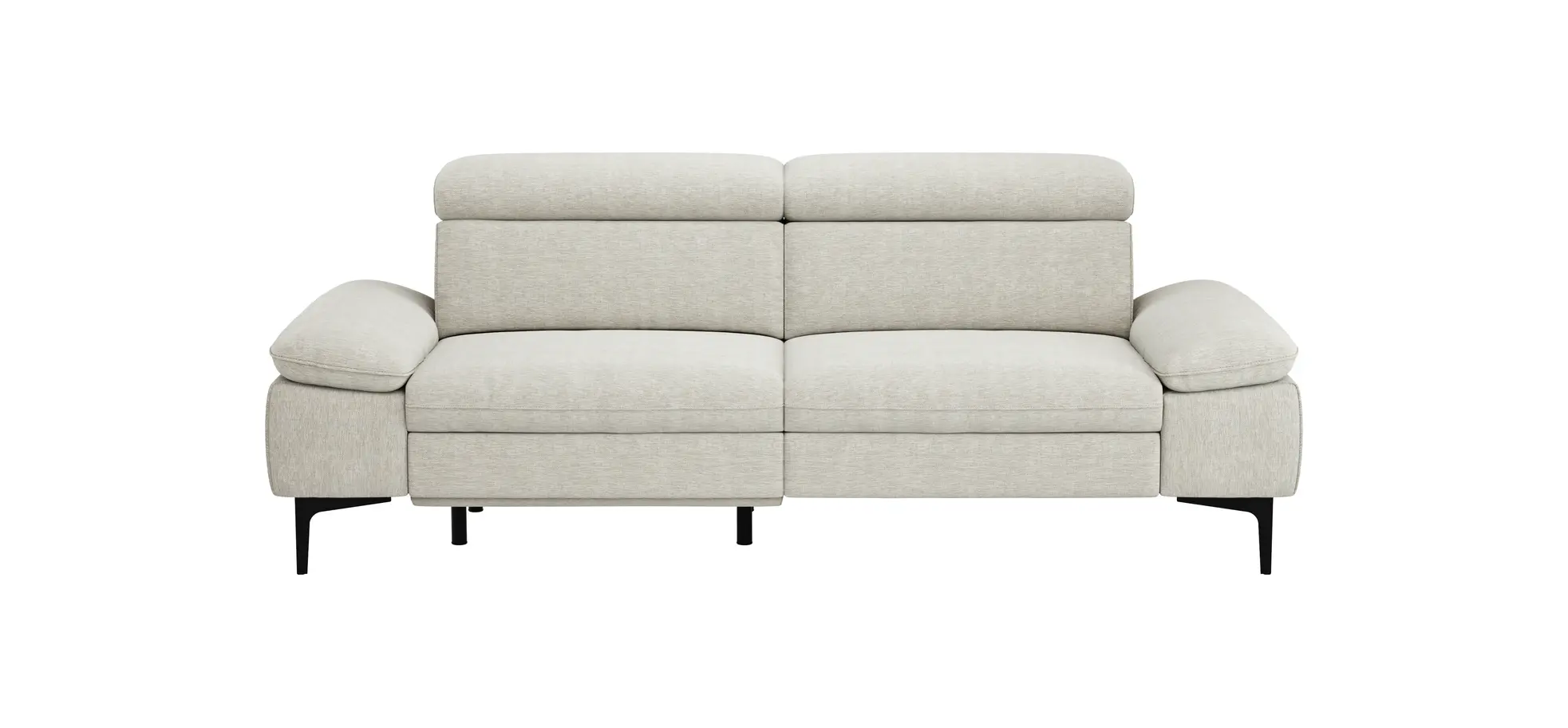 Sofa Felipa - 3-Sitzer inkl. Relaxfunktion (motorisch) und Kopfteil verstellbar, Stoff, Natur