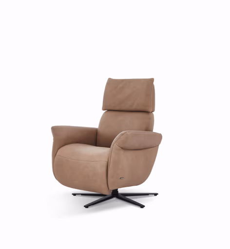 Sessel - Relaxfunktion motorisch, Leder, Braun