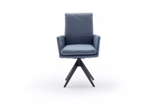 Armlehnstuhl Valloni, Leder, Hellblau