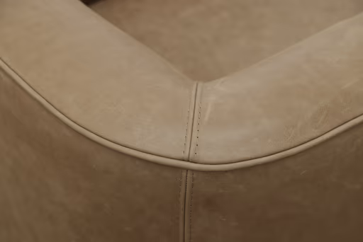 Sessel Stormy - drehbar, Leder, Taupe