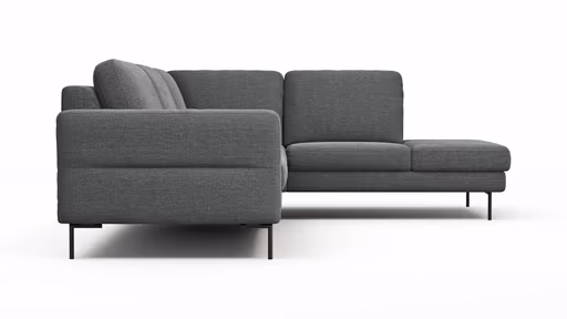 Ecksofa Enna - 3-Sitzer, Ecke rechts, Sitzvorzug (motorisch), Stoff, Anthrazit