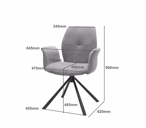 Armlehnstuhl MANOA - drehbar, Stoff, Senfgelb