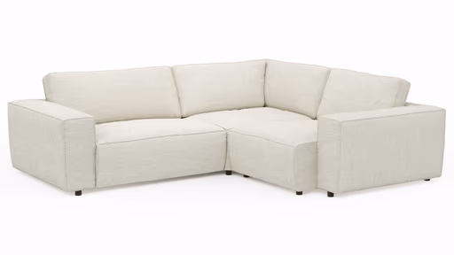 Ecksofa Lilaia - 2-Sitzer links, Ecke, 1,5-Sitzer Tief, Stoff, Creme