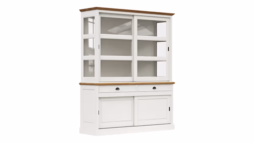 Buffetschrank Louisiana - mit Schiebetüren, teilmassiv, Weiß