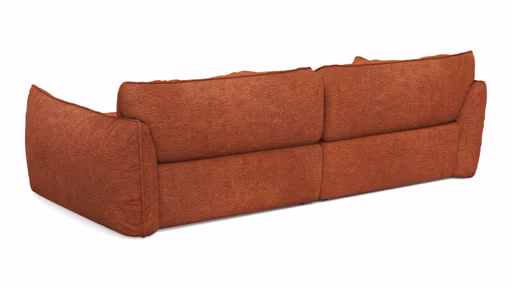 Ecksofa Fluffy - 2,5-Sitzer mit Longchair rechts inkl. Rückenlehne verstellbar, Stoff, Kupfer