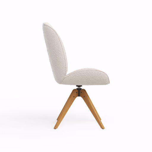 Stuhl Alara - drehbar, Stoff, Weiß