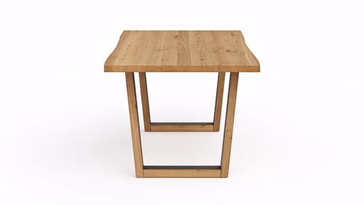 Esstisch Belfast - LB ca. 180x100 cm, Eiche massiv, mit Metalleinlage im Gestell