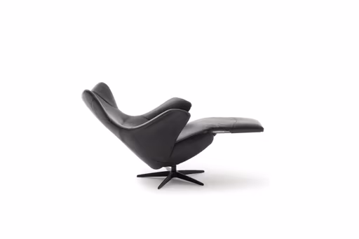 Relaxsessel Follina - Relaxfunktion (motorisch), Leder, Schwarz, Akku