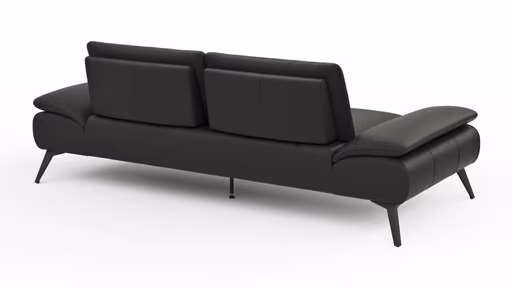 Sofa Collina - 3-Sitzer, Leder, Schwarz