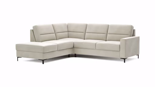 Ecksofa Merlos H. - Ecke links mit 2,5-Sitzer rechts, Stoff, Natur