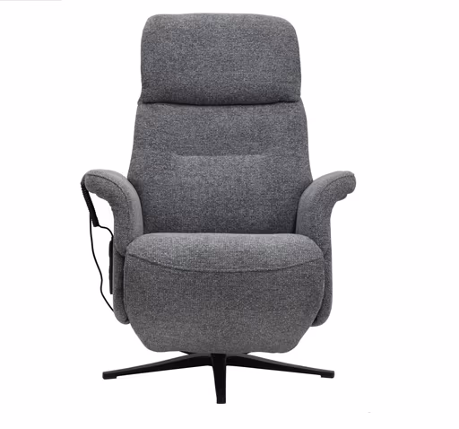 TV-Sessel MARLON - drehbar, Relaxfunktion, Kopfteilverstellung, Stoff, Graublau