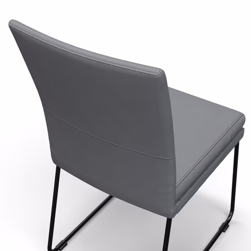 Stuhl Saragossa - Leder, Anthrazit