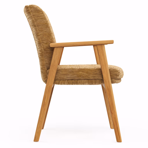 Armlehnstuhl Flore 2 - Stoff, Curry