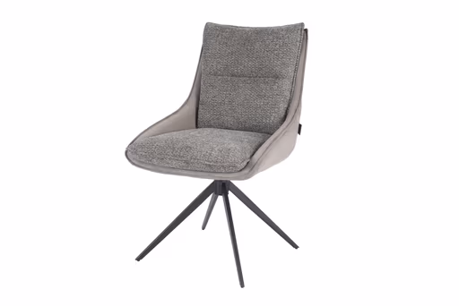 Stuhl MANDY - drehbar, Stoff, Graubeige