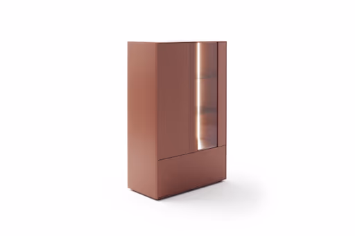 Highboard Colore - mit Beleuchtung, BHT ca. 90x144x45 cm, Lack Samtbeere