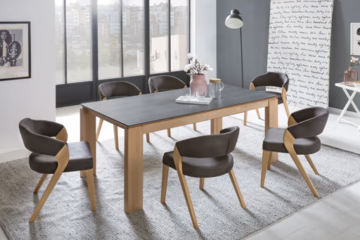 Armlehnstuhl - Stoff, Braun