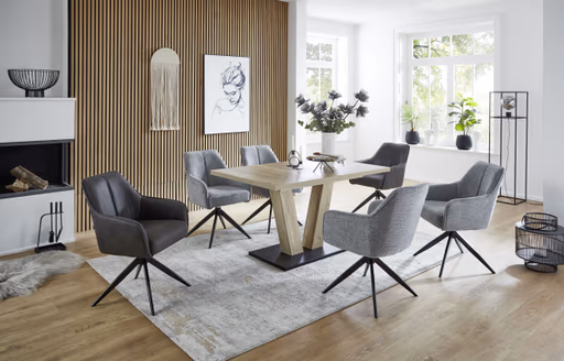 Esstisch EM Simuni - ausziehbar, LB ca. 140(220)x90 cm, Halifax natur