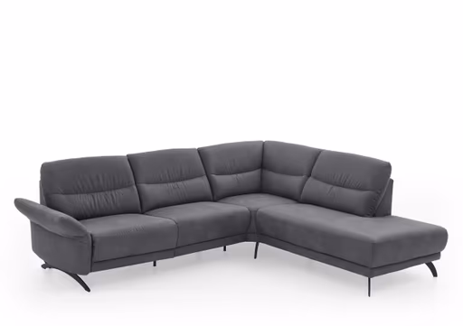 Ecksofa - 3-Sitzer mit Ecke rechts, Stoff, Grau