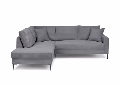 Ecksofa - Ecke links, 3-Sitzer, Stoff, Grau