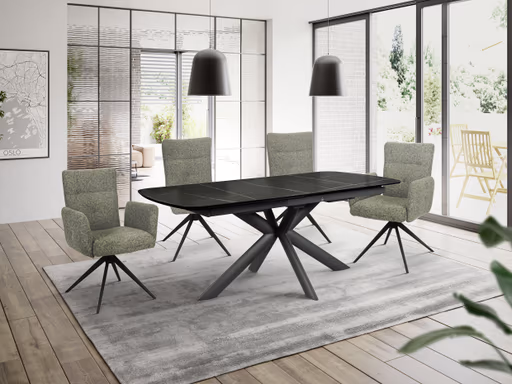 Stuhl MYLENE - drehbar, Stoff, Schlamm