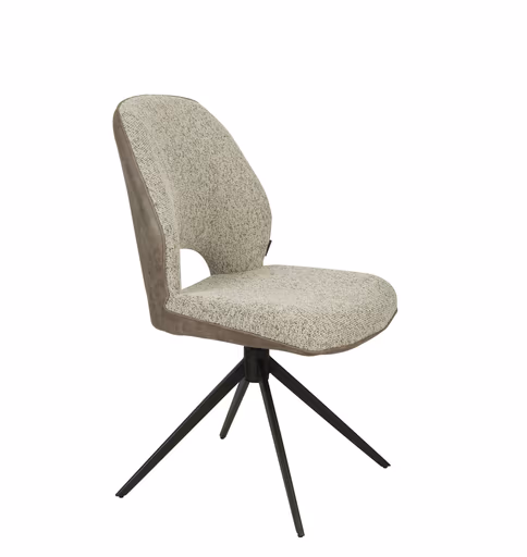 Stuhl MAILE - drehbar, Stoff, Braun