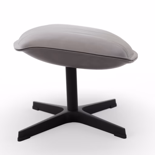 Hocker Helge - Leder, Silber