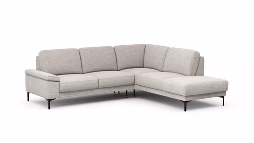Ecksofa Matero - 2-Sitzer mit Ecke rechts, Stoff, Hellgrau