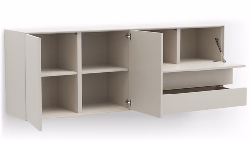 Sideboard Colore - B ca. 200 cm, Lack, Weiß