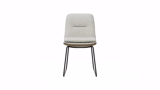 Polsterstuhl Macano - Stoff & Leder, Hellgrau, Steingrau