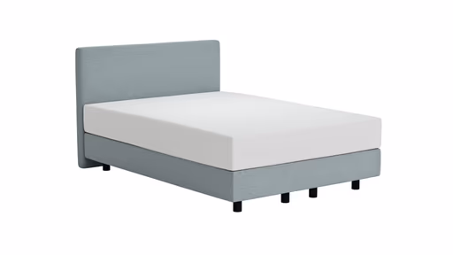 Boxspringbett Valencia - Liegefläche ca. 140x200 cm, Stoff, Hellblau