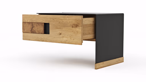 Nachtkonsole Baltimore - Rechts, Wildeiche massiv, Metall