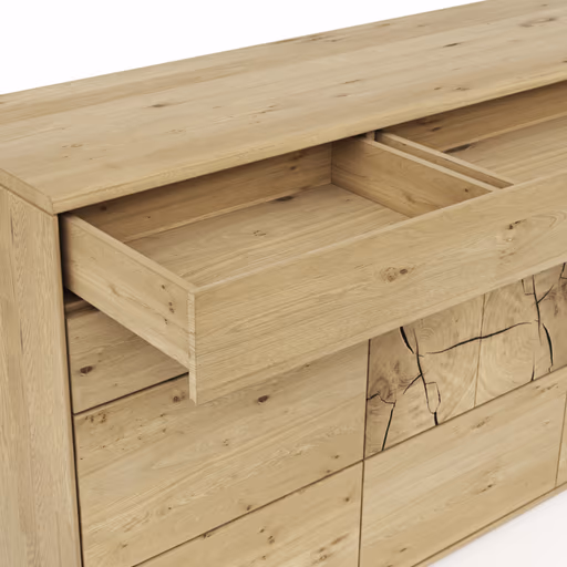 Sideboard Amora - Wildeiche massiv bianco